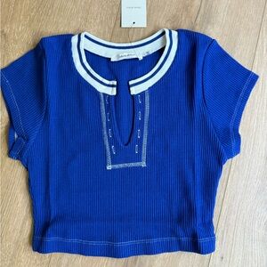 Idem Ditto blue crop top- small, nwt